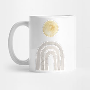 Gray and yellow boho rainbow Mug